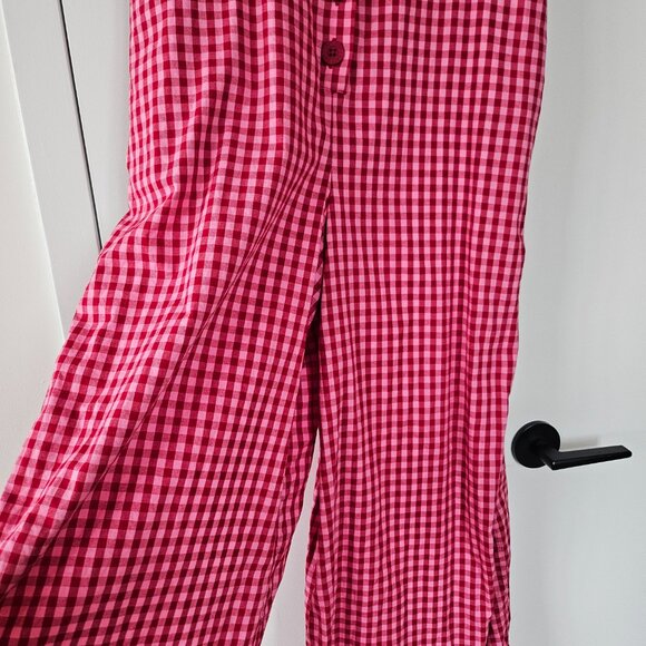 Lazy Oaf Pink Plaid Jumpsuit UK 14 - Picture 6 of 12